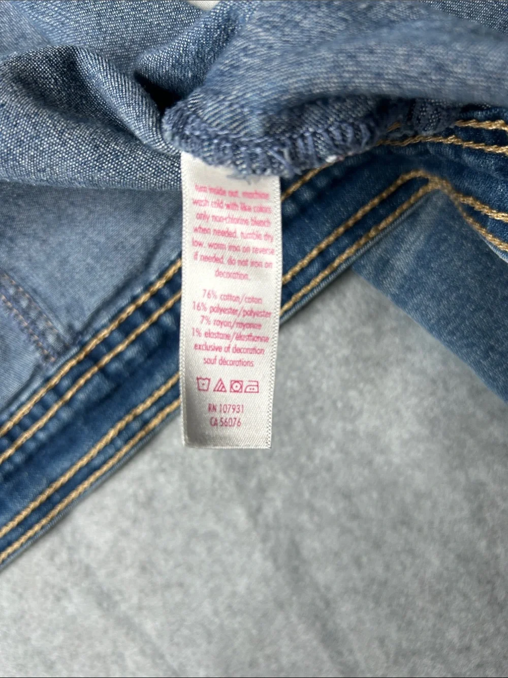 Justice Blue Denim Jacket with Silver Stud Accents‎